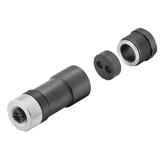 1878490000 - M12 IP67 Connector with 5 Poles and Diecast Zinc Ring