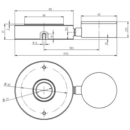 PCE-HFG 2.5K - Compact Hydraulic Tension Dynamometer with Drag Pointer