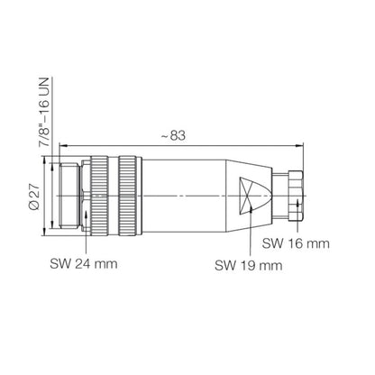 1301220000 - 7/8" Field Attachable Connector for 6-8mm Cables