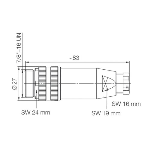 1301220000 - 7/8" Field Attachable Connector for 6-8mm Cables