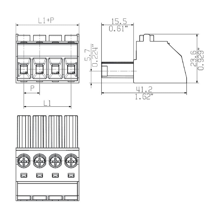 2737960000 - 7.62mm 6-Pole PCB Connector with Clamping Yoke  (Pack of 50)