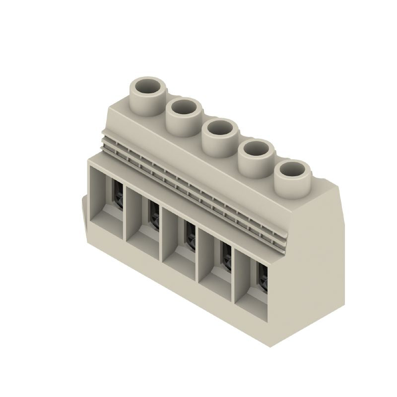 1386350000 - 15mm Grey PCB Terminal, 5 Poles, 90° Angle, 4.5mm Pins  (Pack of 12)