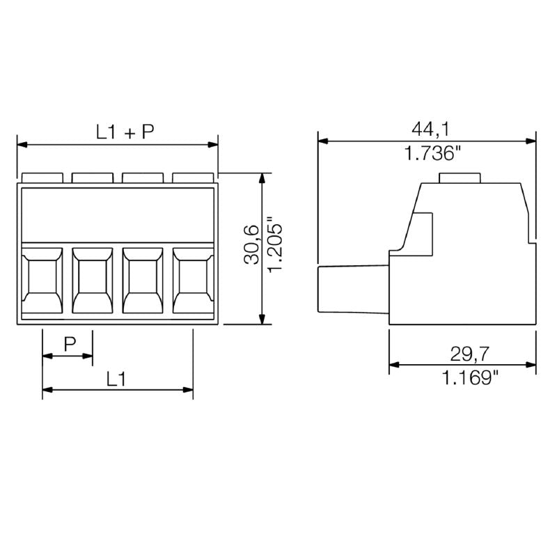 2695500000 - 10.16mm 4-Pole Female Plug PCB Connector with Clamping Yoke  (Pack of 28)
