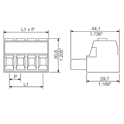 2695500000 - 10.16mm 4-Pole Female Plug PCB Connector with Clamping Yoke  (Pack of 28)