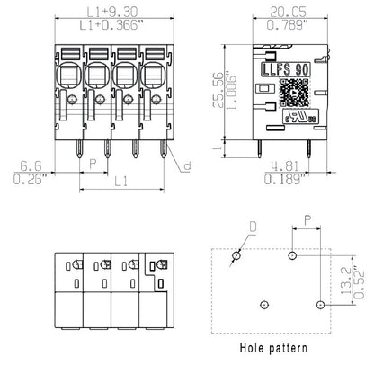 2473070000 - 9-Pole 7.50mm PCB Terminal Connector, 90° Angle, Black  (Pack of 30)