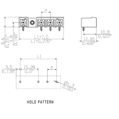1173610000 - 7.62mm Pitch Male PCB Connector with 90° Angle Flange  (Pack of 84)