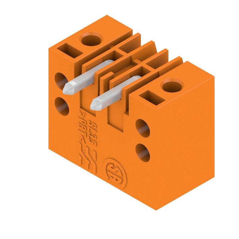 1607040000 - 3.5mm 2-Pole PCB Connector, Orange, 90° Angle  (Pack of 100)
