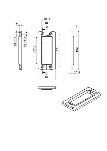 2584210000 - IP66 Polyamide Cable Entry System, 68.8mm Height, Black  (Pack of 10)