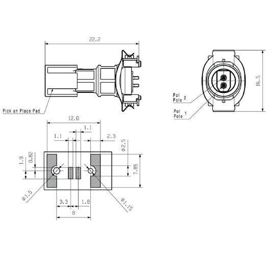 2795110000 - IP67 Rated M8 Connector for PCB Mounting, -40°C to 85°C  (Pack of 100)