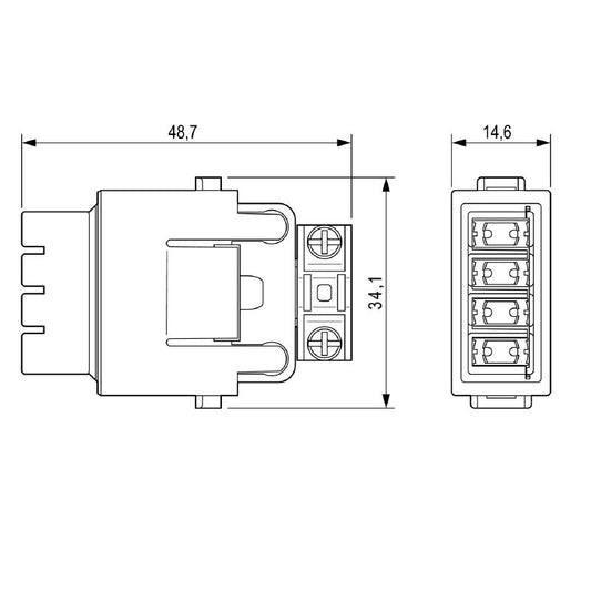 3092810000 - 48V Data Module Cat. 6A with Crimp Connection