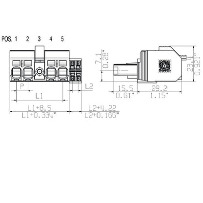 2628450000 - 4-Pole 180° PCB Female Connector, Black, PUSH IN Technology  (Pack of 36)