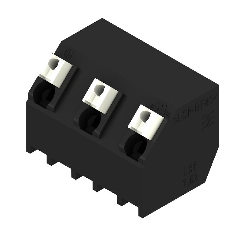 1884960000 - 7.62mm 3-Pole Black PCB Terminals, 135° Angle, 1.5mm Pins  (Pack of 28)