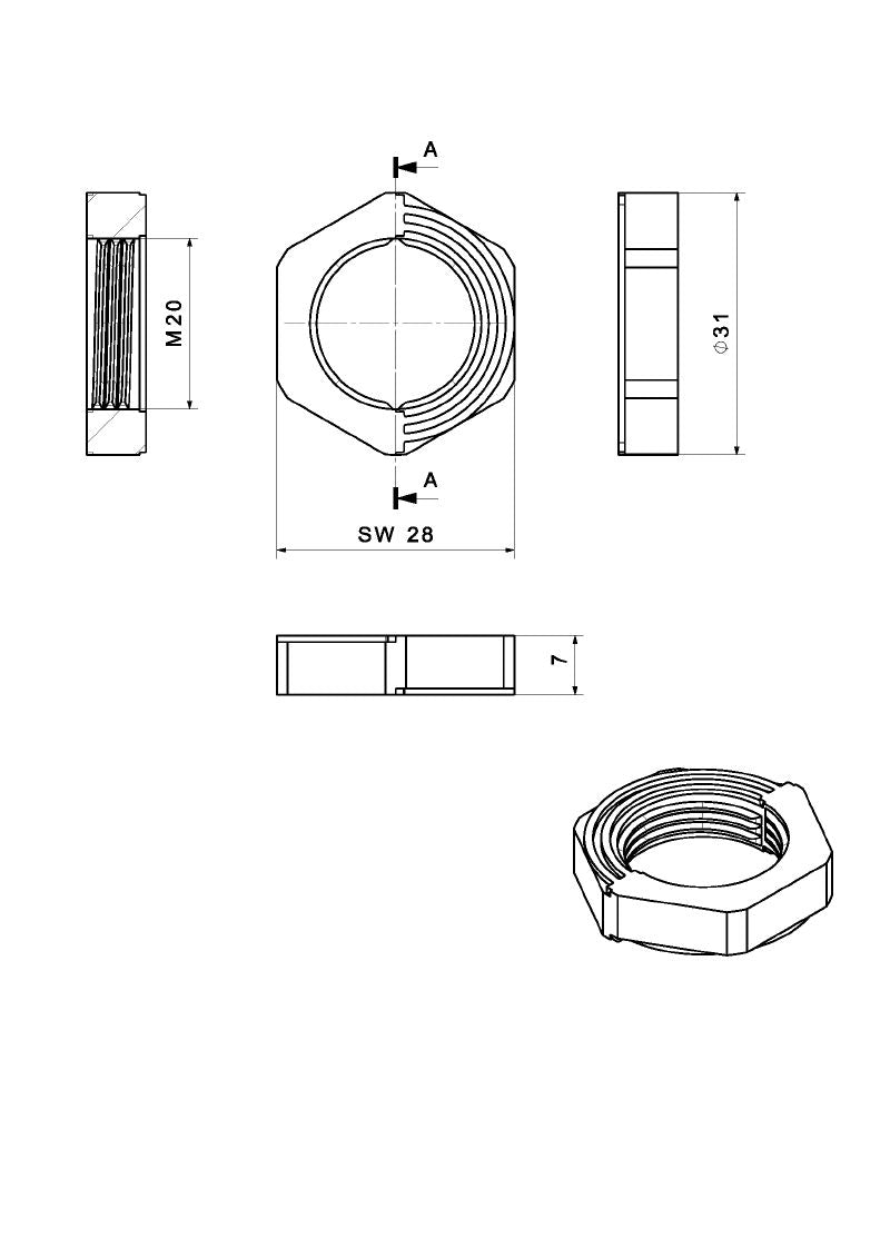 2584110000 - Black 28mm Polyamide Locknut for Cable Entry Systems  (Pack of 10)