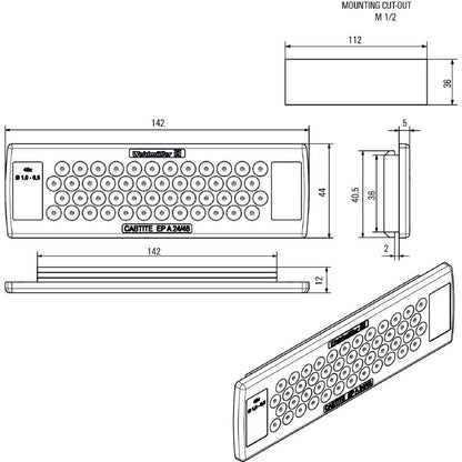 2743610000 - Grey Cable Entry Plate for 48 Cables, IP54 Rated  (Pack of 10)