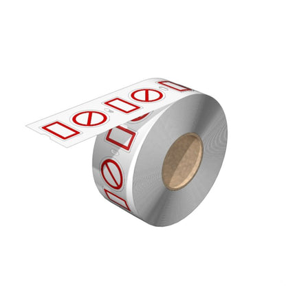 2885690000 - 25x25mm Self-Adhesive Red & White Device Markers  (Pack of 250)