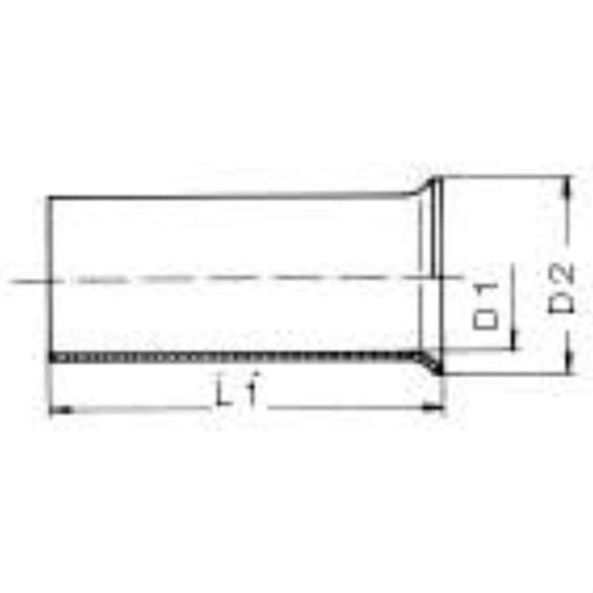 9004090000 - 18mm Wire End Ferrule, 2.2mm Surface, RoHS Compliant  (Pack of 1000)