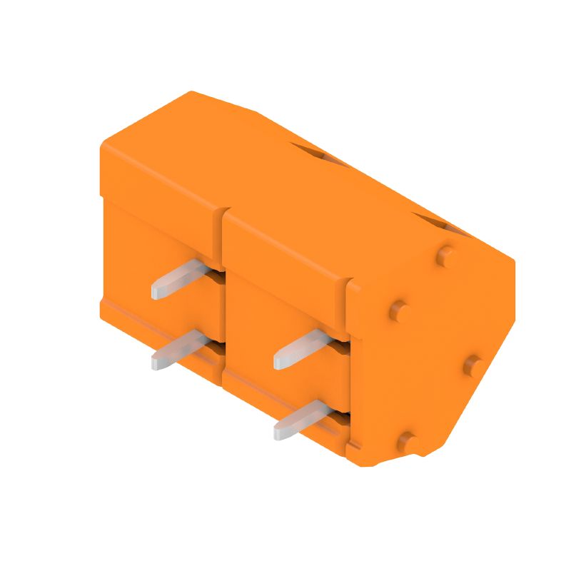 1953470000 - 10mm PCB Terminals, 2 Poles, 135° Angle, Orange  (Pack of 100)