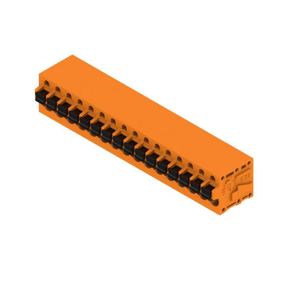 1330870000 - 5.08mm 16-Pole Push-In PCB Terminal, Orange, 90° Angle  (Pack of 15)