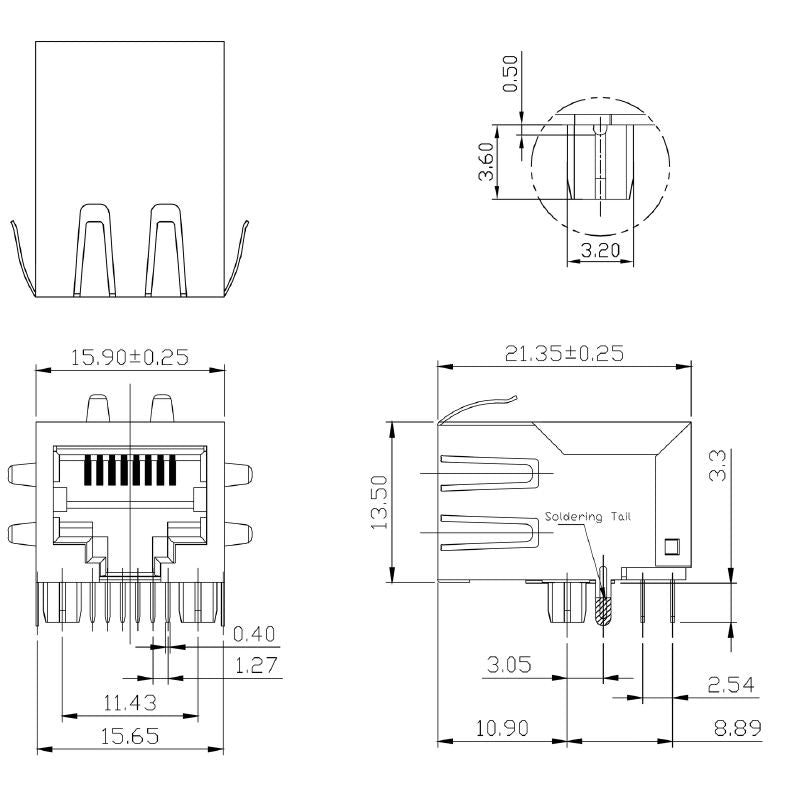 2661690000 - 10-Pole 90-Degree PCB Connector for THT Soldering  (Pack of 120)