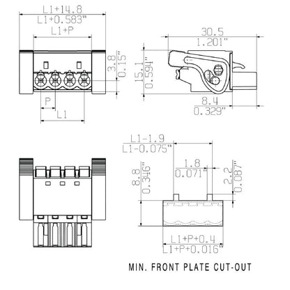 1015680000 - 15-Pole 5mm PCB Female Connector, 400V, Compact Design  (Pack of 18)