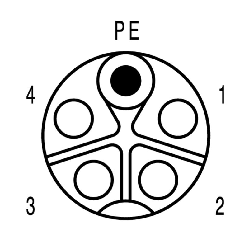 2968060000 - 5-Pole M12 Female Socket Plug, 0.2m Cable, M16 x 1.5