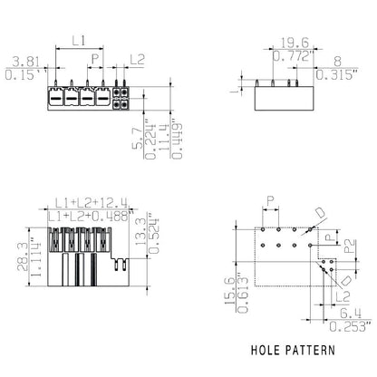 2454000000 - 7.62mm 4-Pole PCB Plug-In Connector, Closed Side, Basalt Grey  (Pack of 48)