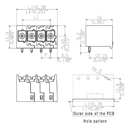 8000072503 - 5mm Pitch PCB Connector, 3-Pole Male Header, RoHS Certified  (Pack of 33)