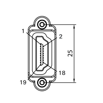 2003390000 - HDMI Coupling, Type Signal Insert, -15°C to 50°C