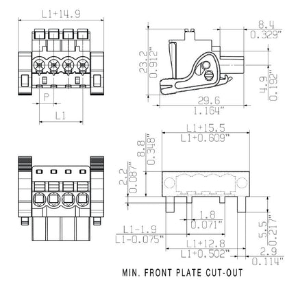 1983080000 - 5.08mm 2-Pole PCB Connector with 270° Angle  (Pack of 90)