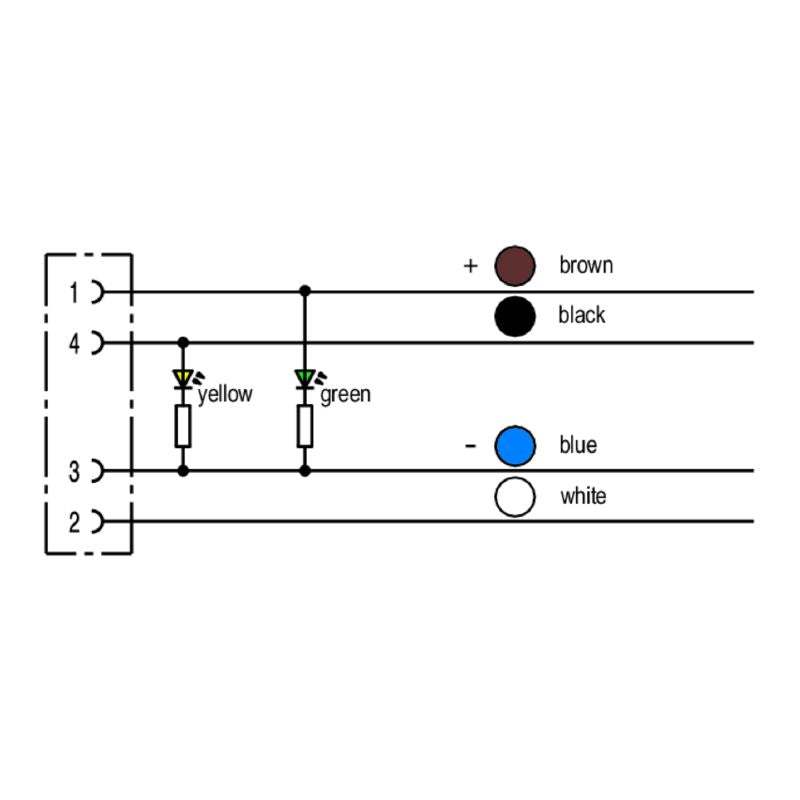 1906400500 - 5m M8 4-Pole Sensor/Actuator Line with LED Indicator