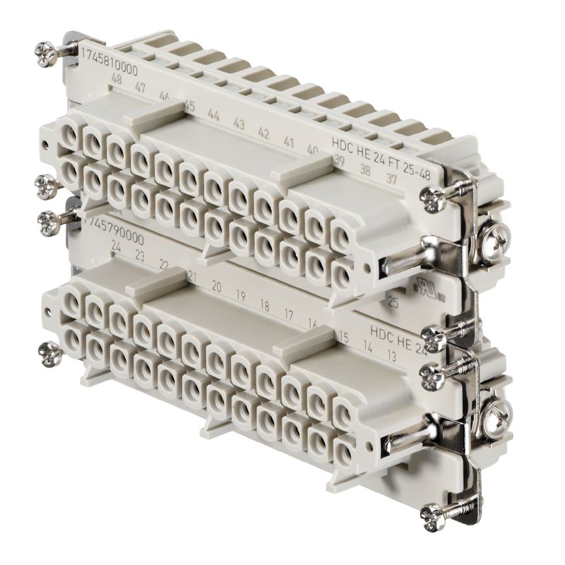 1745810000 - 24-Pole Female HDC Connector, 8 Size, 500V, RoHS Compliant