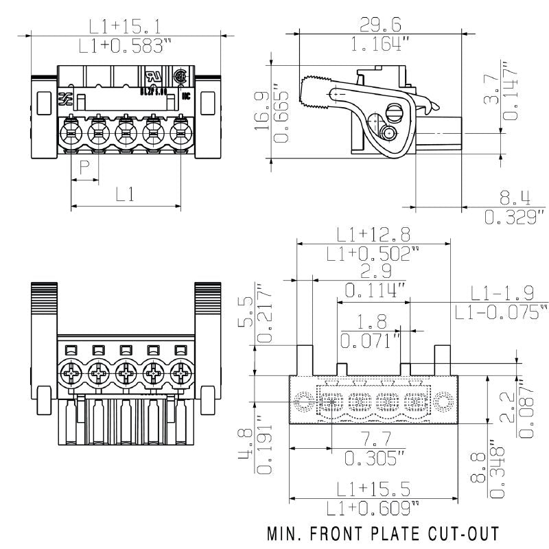 1956310000 - 5.00mm Pitch Female PCB Connector with 8 Poles  (Pack of 36)