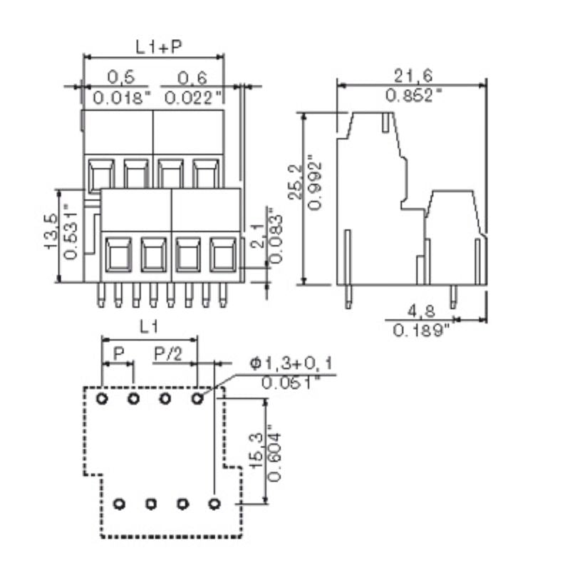 1769140000 - 16-Pole 5.08mm PCB Terminal with 3.5mm Solder Pins  (Pack of 28)