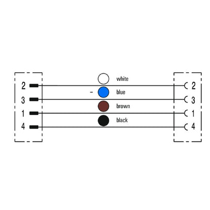 2050920500 - 5m M12 Power Cable, 4-Pole with Angled Sockets