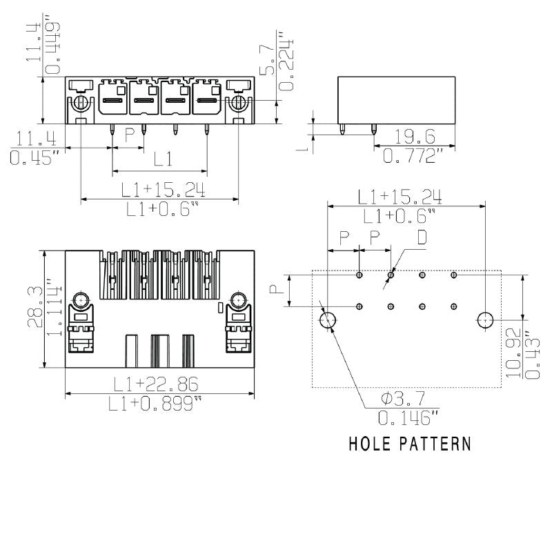 2499570000 - 7.62mm Black 3-Pole PCB Header Connector with Flange  (Pack of 48)