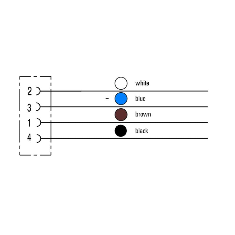 2050680300 - 3m M12 Power Cable, 4 Poles, No Connector