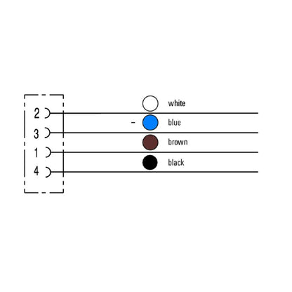 2050680300 - 3m M12 Power Cable, 4 Poles, No Connector