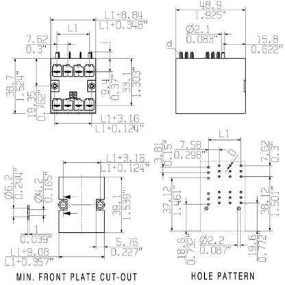 1543320000 - 7.62mm THT Black PCB Connector, 8 Poles, 3.2mm Pins  (Pack of 30)