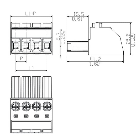 1929960000 - 7.62mm 5-Pole PCB Connector with Clamping Yoke  (Pack of 50)