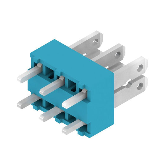 6385350000 - Blue PCB Terminals, 5mm Pitch, 3 Poles, 180° Configuration  (Pack of 1000)