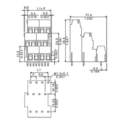 1769970000 - Black PCB Terminal with 2.5mm² Clamping, 3.5mm Pin Length  (Pack of 25)