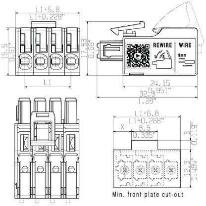 2741700000 - 5-Pole ROHS Compliant PCB Connector, 5mm Pitch, SNAP IN Design  (Pack of 72)