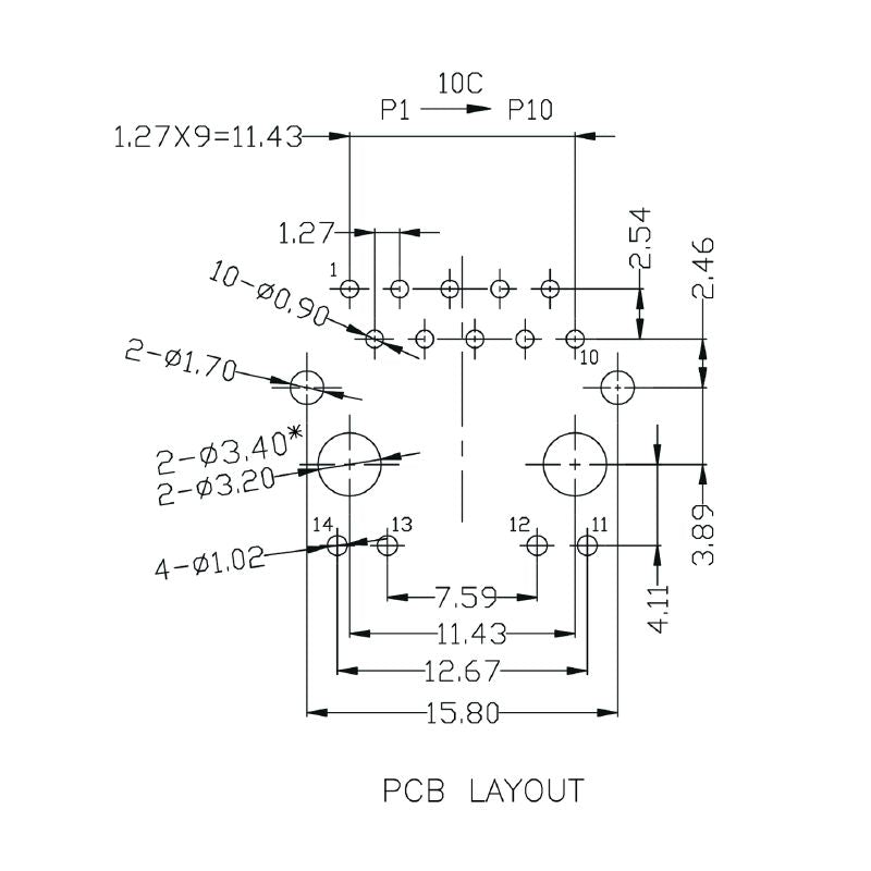 1534760000 - 10-Pole PCB Connector with Nickel-Plated Shield for Durable Assembly  (Pack of 120)