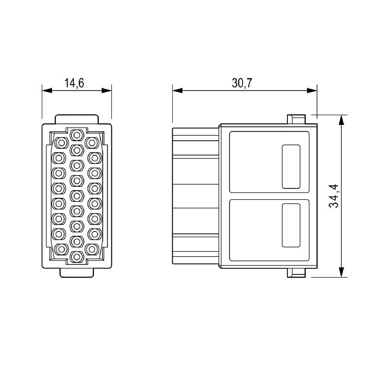 2748510000 - 30V Power Module with 25 Poles and Crimp Connections  (Pack of 5)