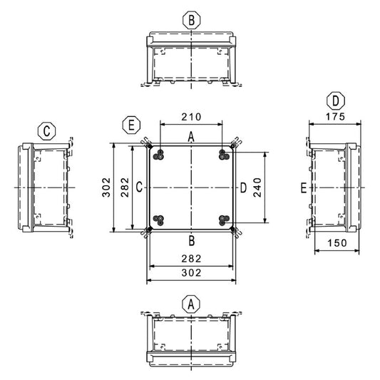 0360300000 - 302mm Grey Polyester Enclosure for Various Infrastructures