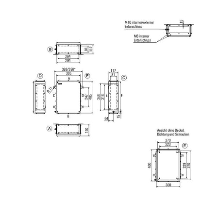 1196040000 - Stainless Steel Terminal Box 400mm x 300mm x 150mm