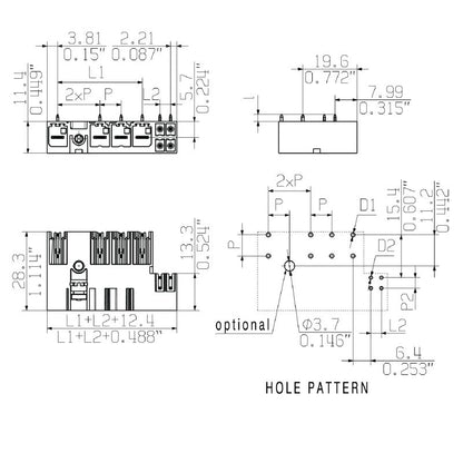 2529570000 - 7.62mm 3-Pole PCB Connector with Middle Screw Flange  (Pack of 48)