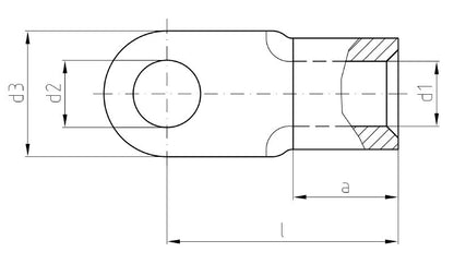 1493930000 - KQN-M10 Cable Lug for 1.5mm² to 2.5mm² Conductors  (Pack of 100)