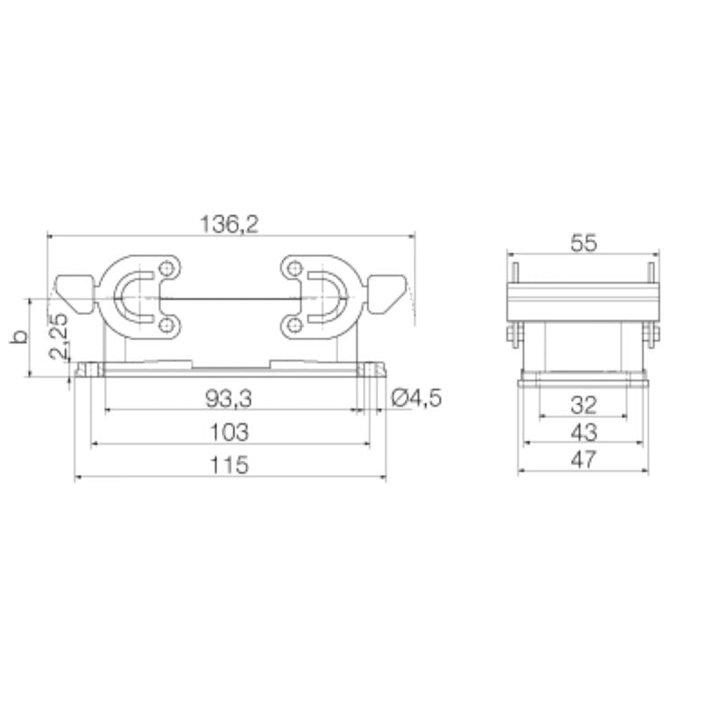 1208600000 - IP65 HDC 16B Enclosure for Size 6 Installation