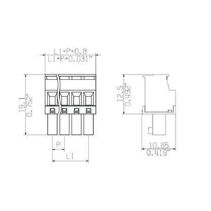 2642350000 - OMNIMATE 3.81mm Connection Component with 9 Poles and 270° Outlet  (Pack of 120)